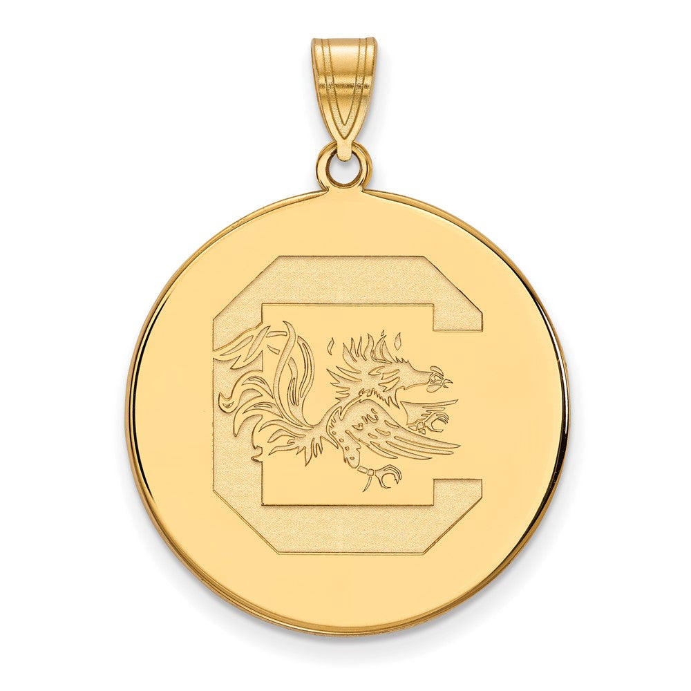 10K Yellow Gold Logoart University Of South Carolina Extra Large Disc Pendant