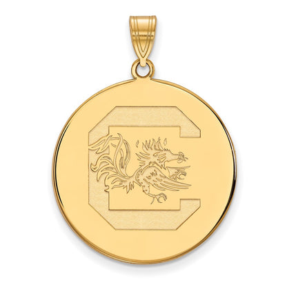 10K Yellow Gold Logoart University Of South Carolina Extra Large Disc Pendant