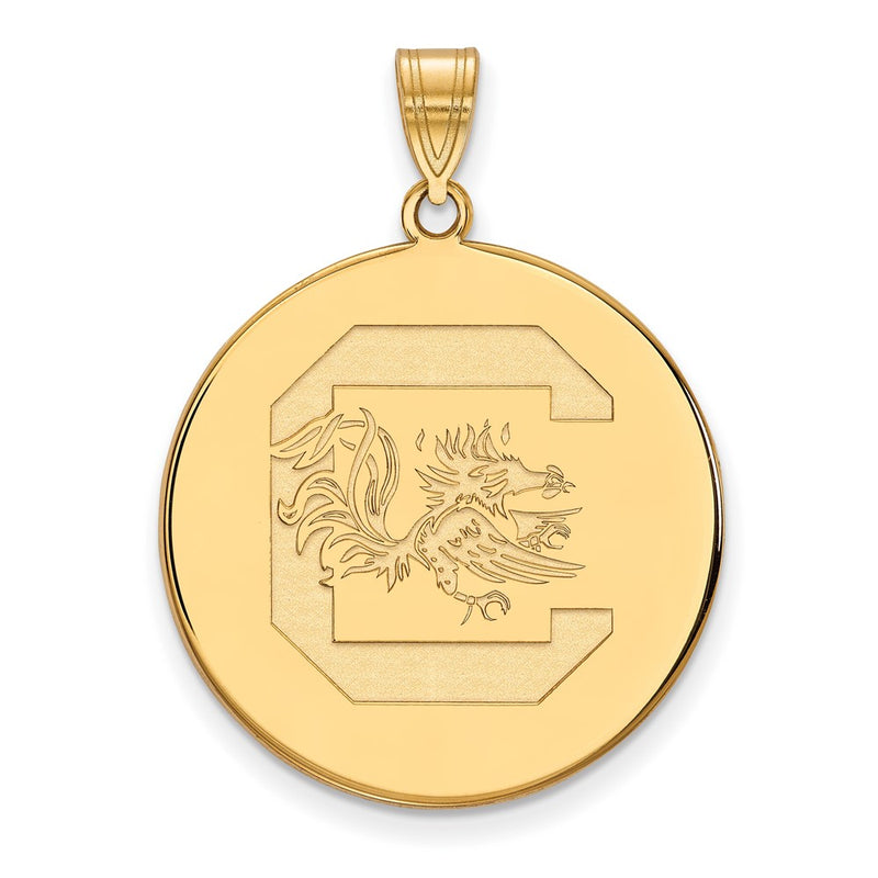 14K Yellow Gold Logoart University Of South Carolina Extra Large Disc Pendant
