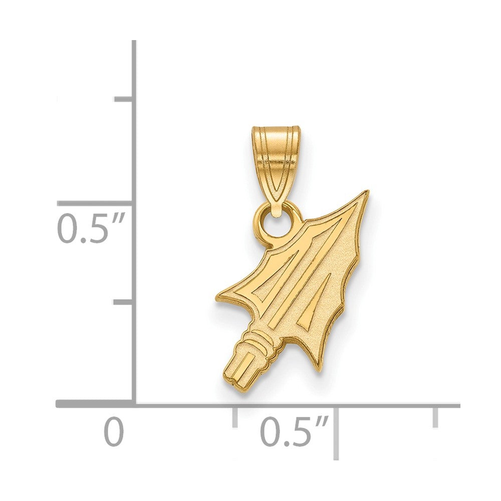 14K Yellow Gold Logoart Florida State University Arrow Small Pendant