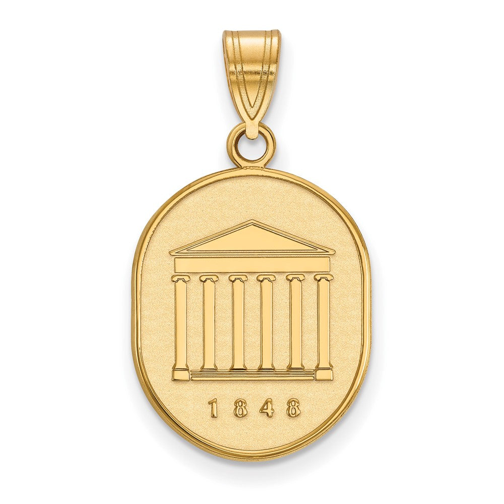Gold Plated Sterling Silver Logoart University Of Mississippi 1848 Large Crest Pendant