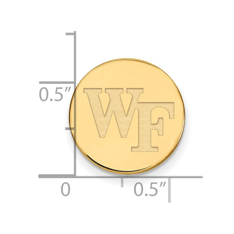 14K Yellow Gold Gold LogoArt Wake Forest University W-F Lapel Pin