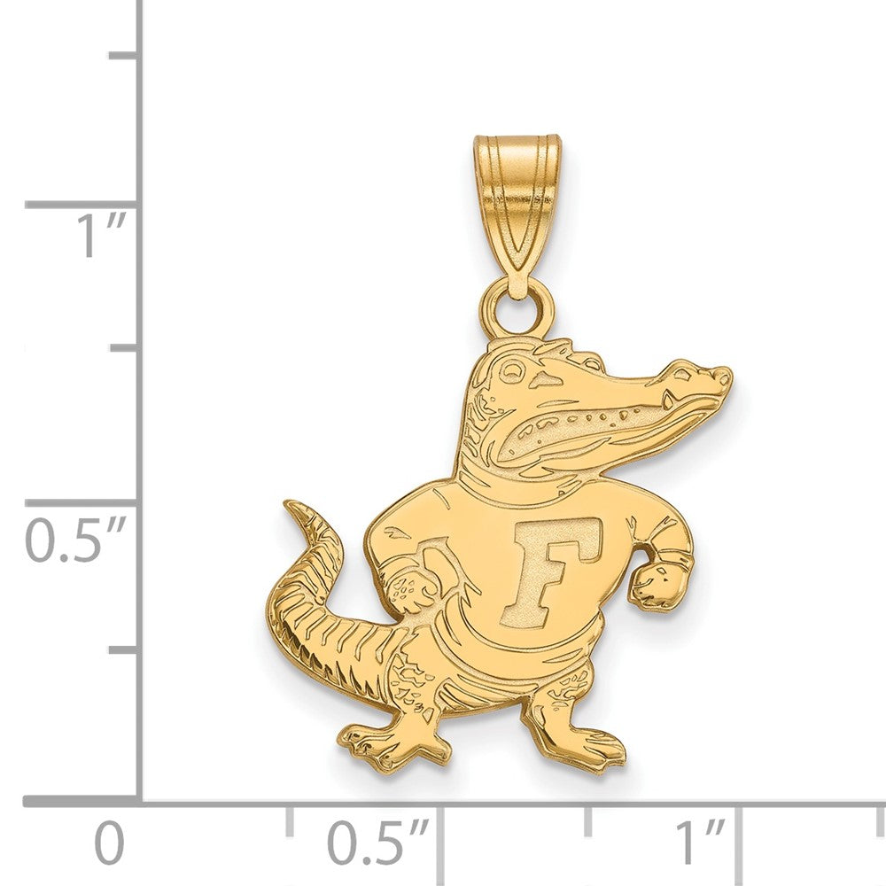 Gold Plated Sterling Silver Logoart University Of Florida Gator Large Pendant