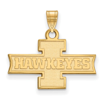 Gold Plated Sterling Silver Logoart University Of Iowa Hawkeyes Small Pendant