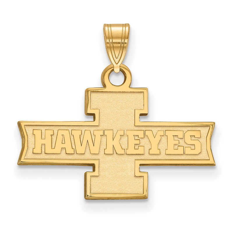 Gold Plated Sterling Silver Logoart University Of Iowa Hawkeyes Small Pendant