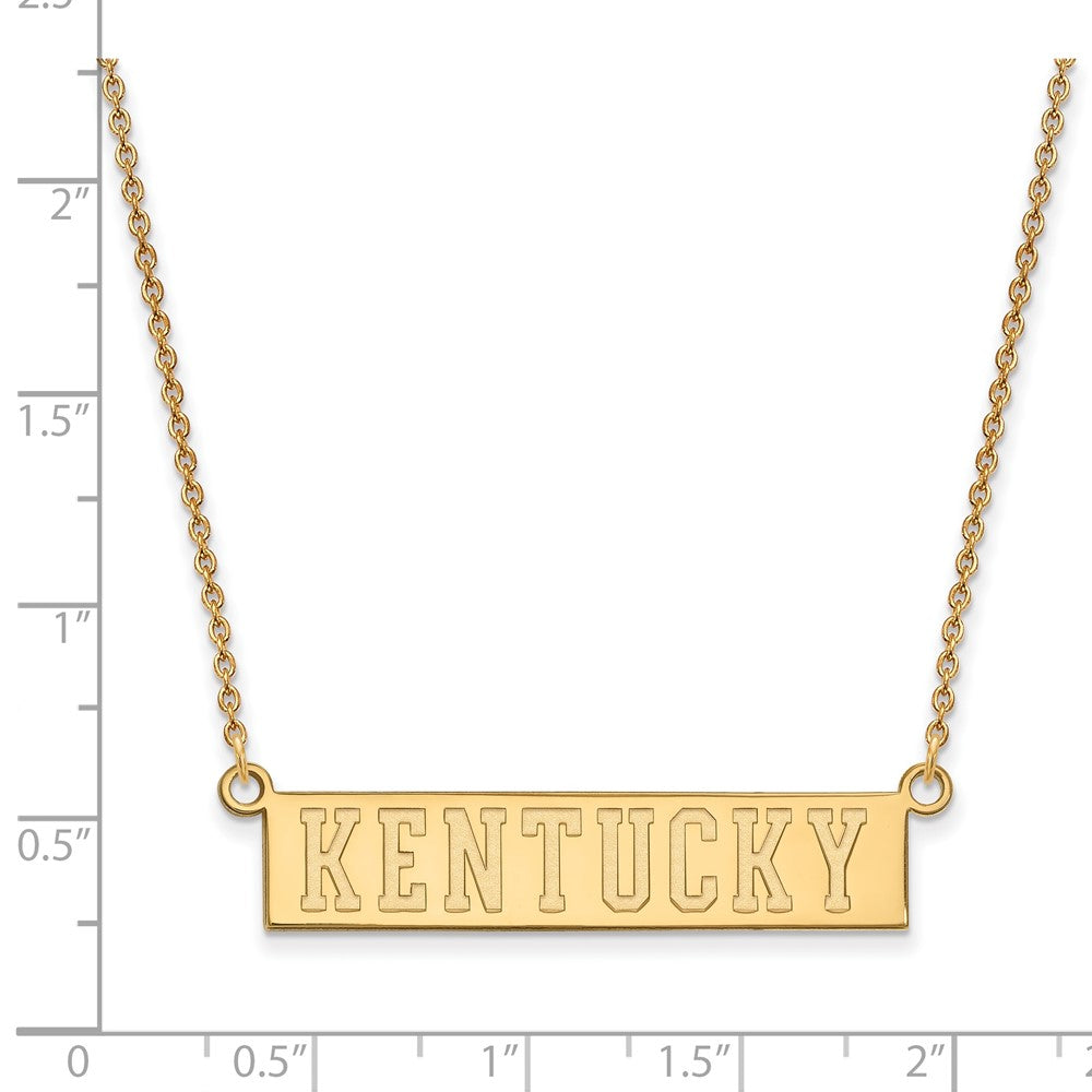 Gold Plated Sterling Silver Logoart University Of Kentucky Small Bar Pendant 18 Inch Necklace