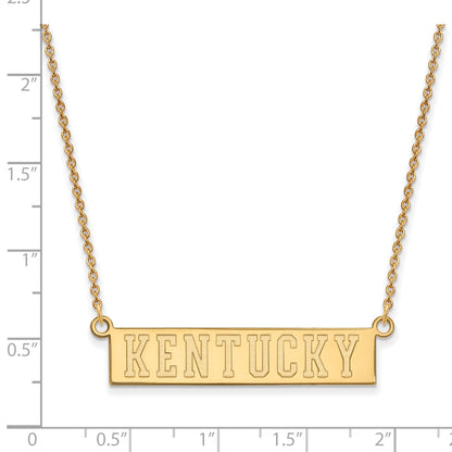 10K Yellow Gold Logoart University Of Kentucky Small Bar Pendant 18 Inch Necklace