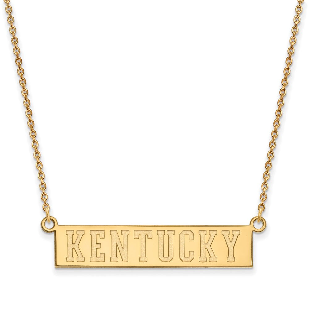 Gold Plated Sterling Silver Logoart University Of Kentucky Small Bar Pendant 18 Inch Necklace