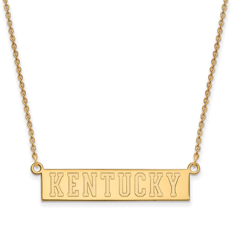 Gold Plated Sterling Silver Logoart University Of Kentucky Small Bar Pendant 18 Inch Necklace