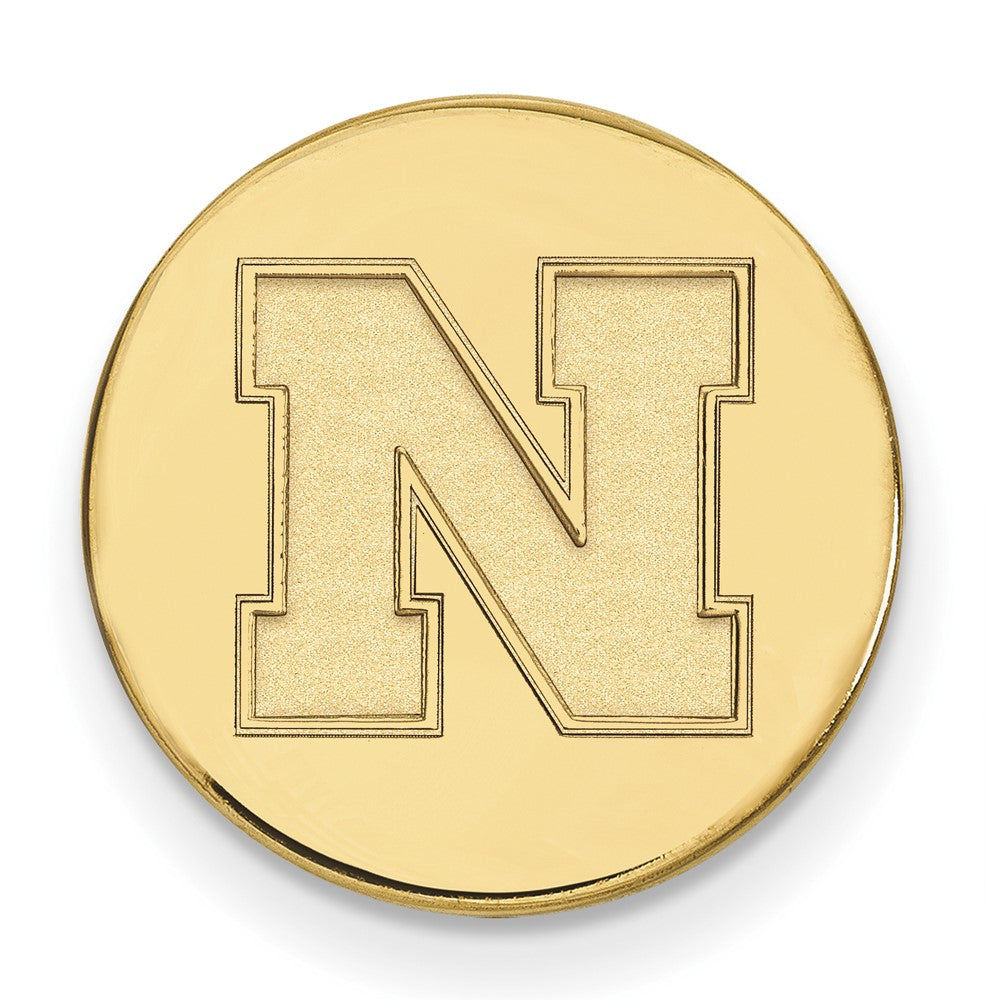 14K Yellow Gold Gold LogoArt University of Nebraska Letter N Disc Lapel Pin