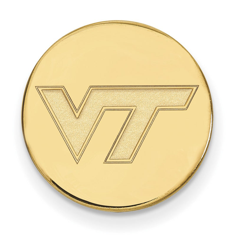 14K Yellow Gold Gold LogoArt Virginia Tech V-T Lapel Pin