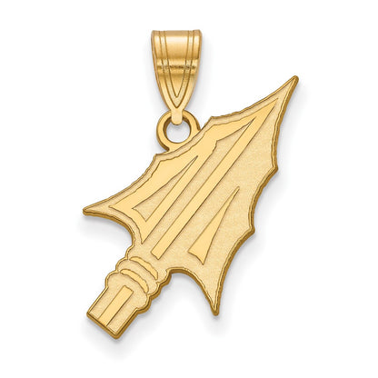 Gold Plated Sterling Silver Logoart Florida State University Arrow Large Pendant