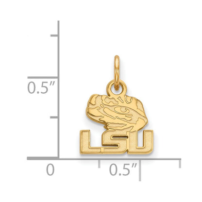 Gold Plated Sterling Silver Logoart Louisiana State University L S U Tiger Eye Extra Small Pendant