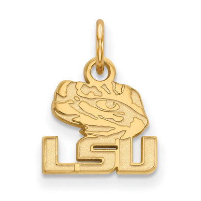 Gold Plated Sterling Silver Logoart Louisiana State University L S U Tiger Eye Extra Small Pendant