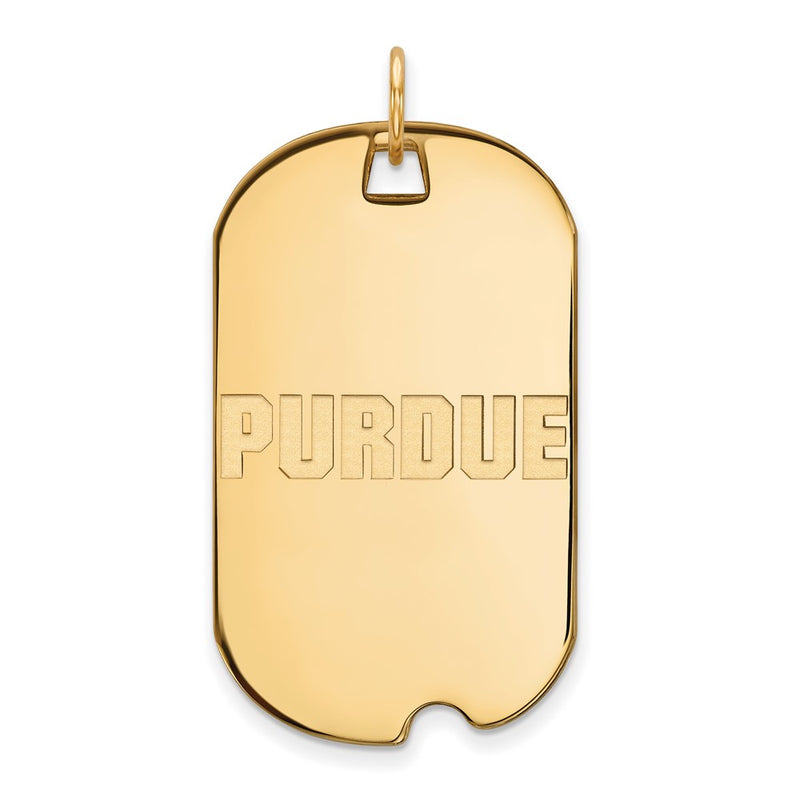 Gold Plated Sterling Silver Logoart Purdue University Block Type Large Dog Tag Pendant