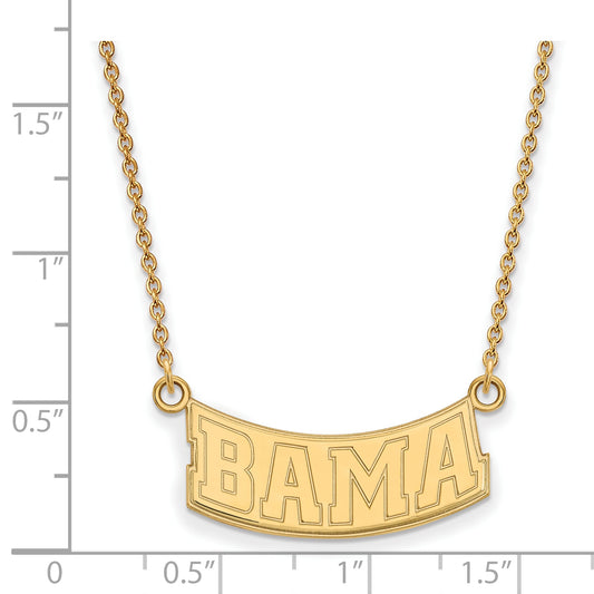 10K Yellow Gold Logoart University Of Alabama Small Pendant 18 Inch Necklace