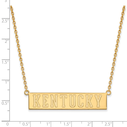 10K Yellow Gold Logoart University Of Kentucky Large Bar Pendant 18 Inch Necklace