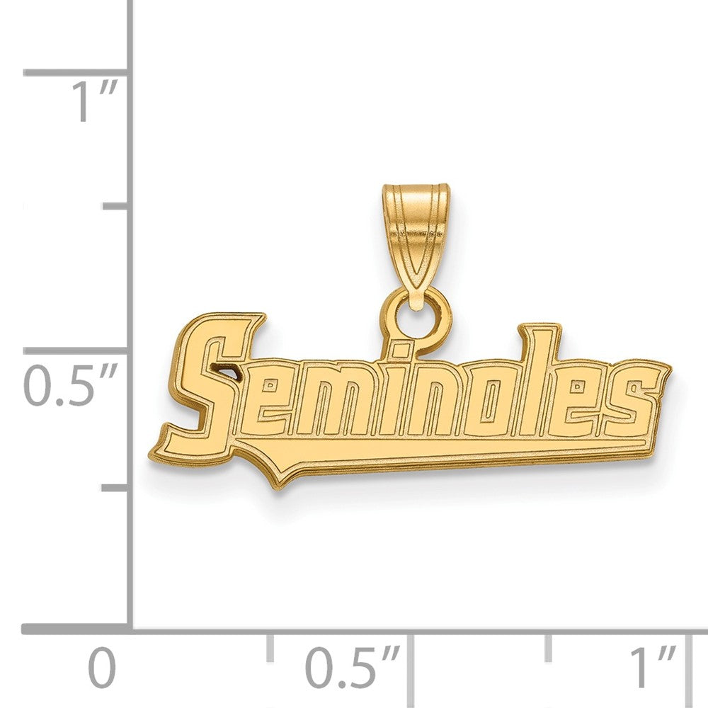 14K Yellow Gold Logoart Florida State University Seminoles Script Small Pendant