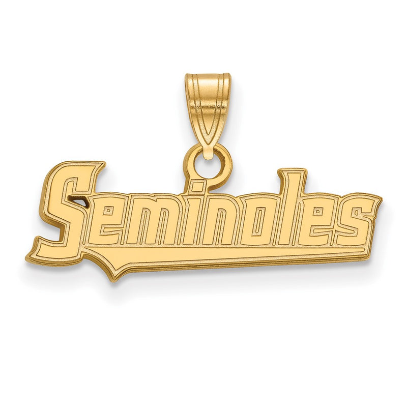 10K Yellow Gold Logoart Florida State University Seminoles Script Small Pendant