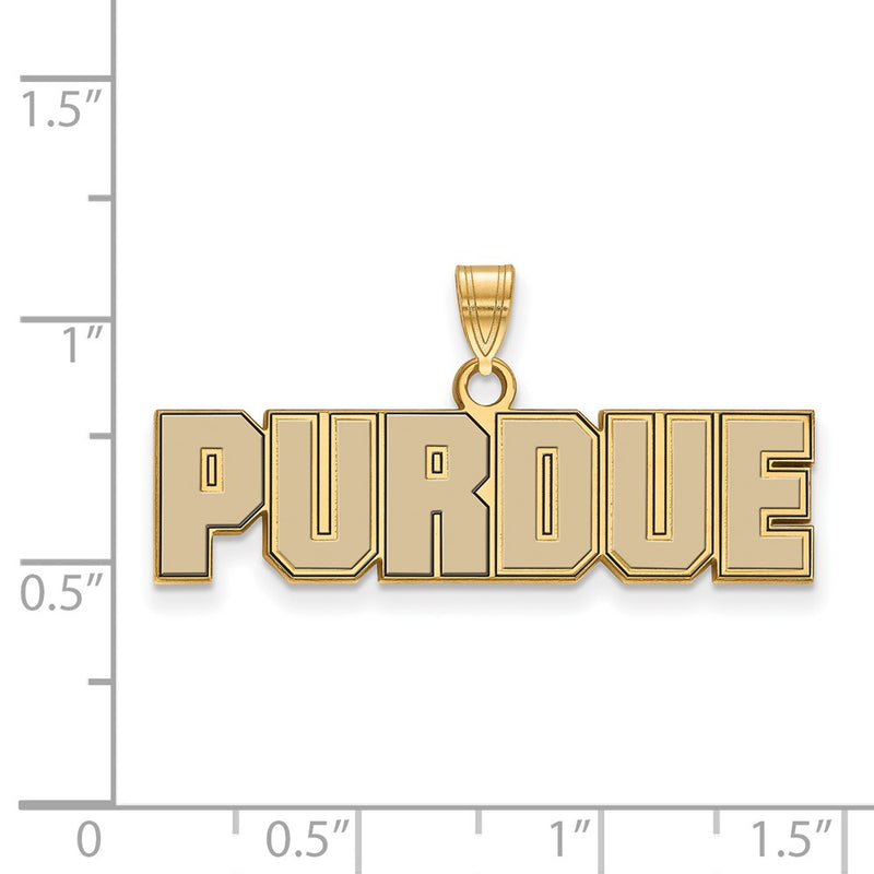Gold Plated Sterling Silver Logoart Purdue University Block Type Small Enameled Pendant