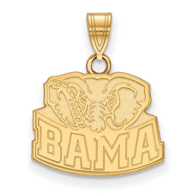 10K Yellow Gold Logoart University Of Alabama Elephant Small Pendant