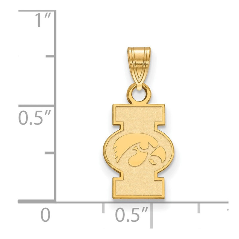 14K Yellow Gold Logoart University Of Iowa Small Pendant