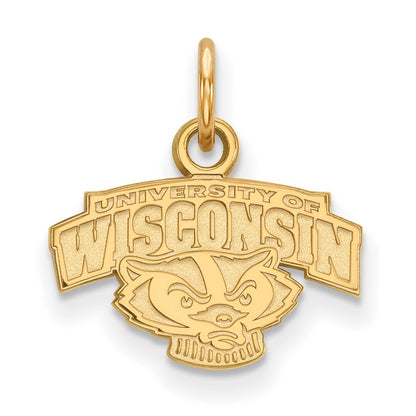 14K Yellow Gold Logoart University Of Wisconsin Extra Small Pendant