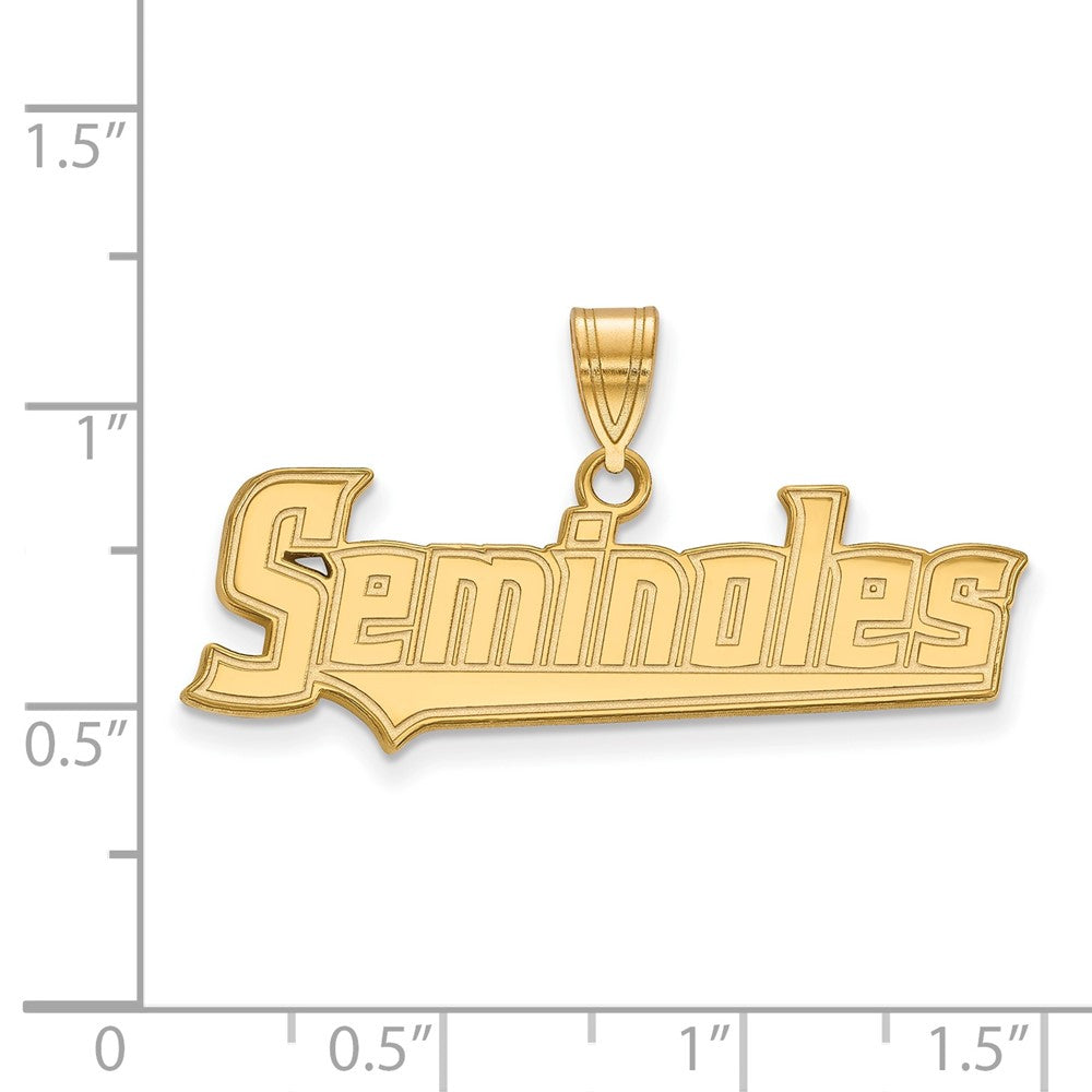 14K Yellow Gold Logoart Florida State University Seminoles Script Large Pendant