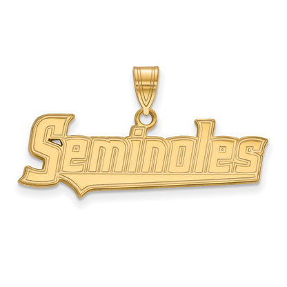 14K Yellow Gold Logoart Florida State University Seminoles Script Large Pendant