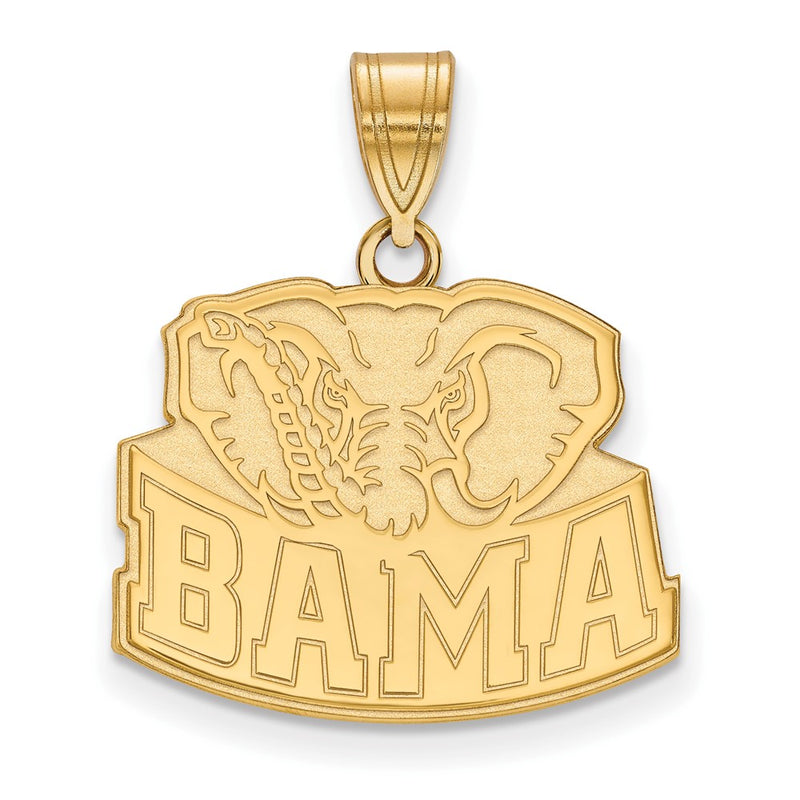 10K Yellow Gold Logoart University Of Alabama Elephant Medium Pendant