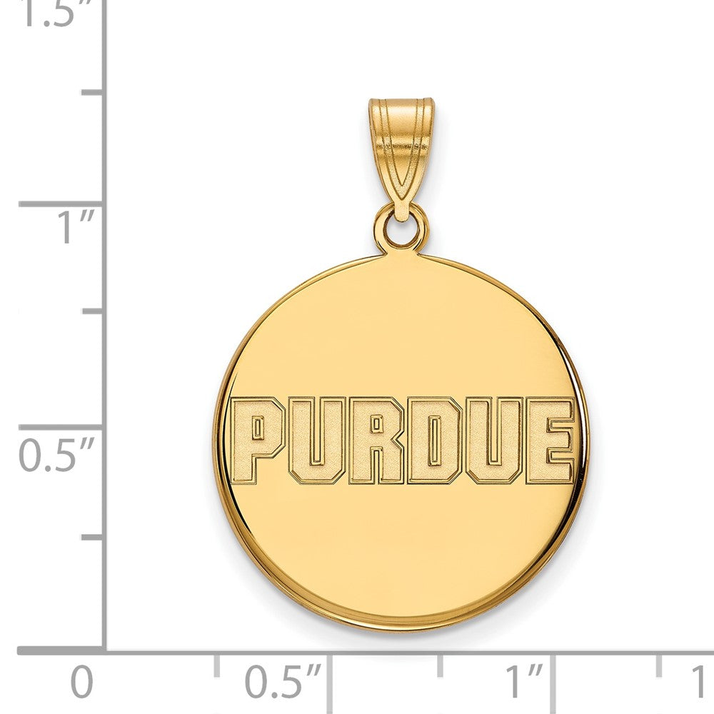 10K Yellow Gold Logoart Purdue University Block Type Large Disc Pendant