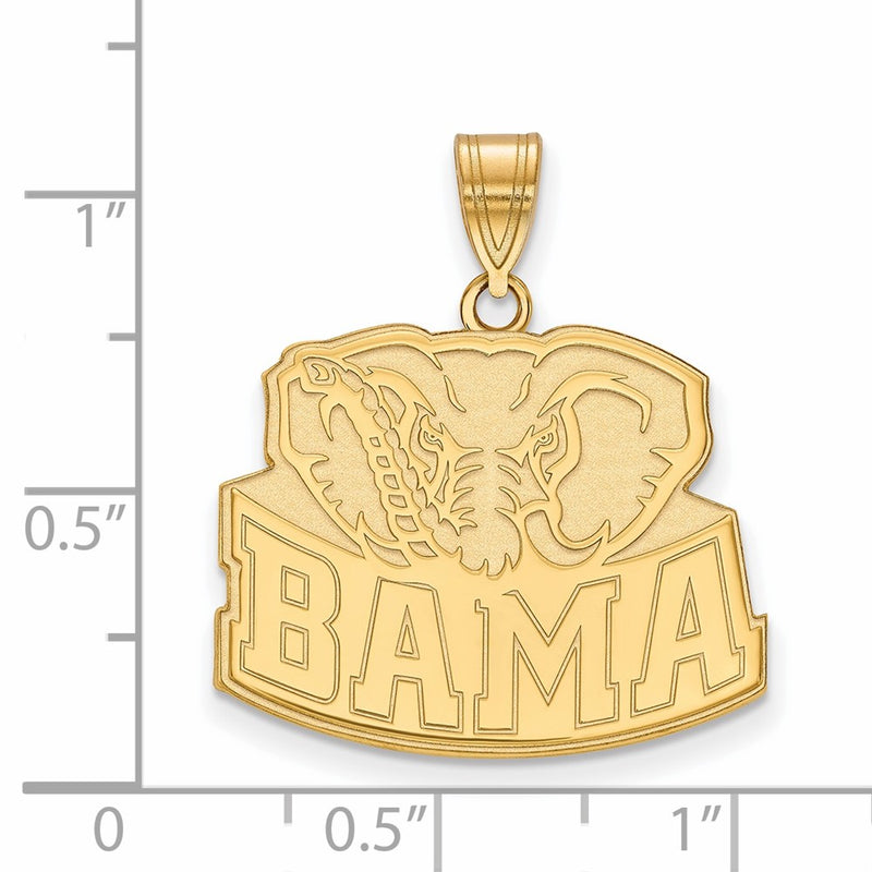 10K Yellow Gold Logoart University Of Alabama Elephant Large Pendant