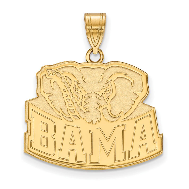 10K Yellow Gold Logoart University Of Alabama Elephant Large Pendant