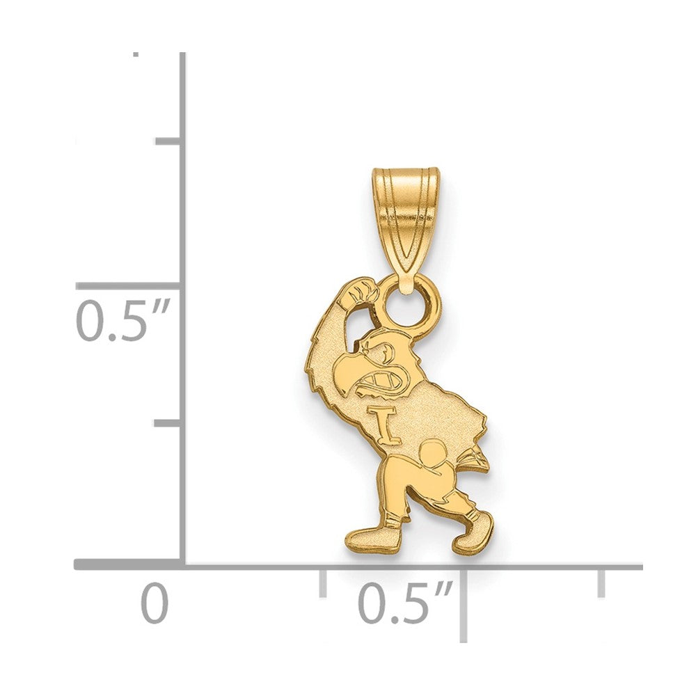 Gold Plated Sterling Silver Logoart University Of Iowa Hawk Mascot Small Pendant