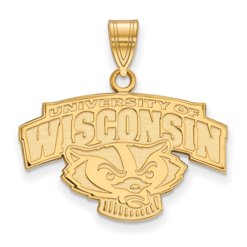 14K Yellow Gold Logoart University Of Wisconsin Medium Pendant