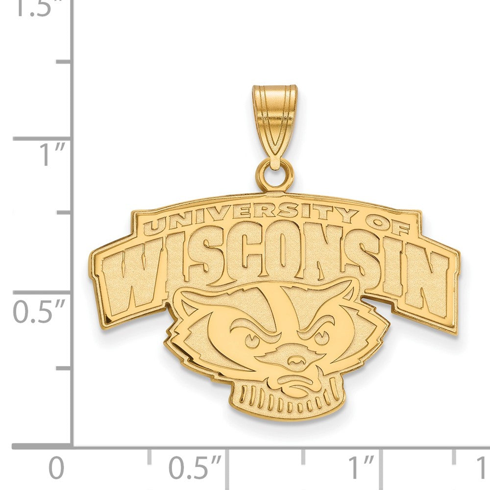 14K Yellow Gold Logoart University Of Wisconsin Large Pendant