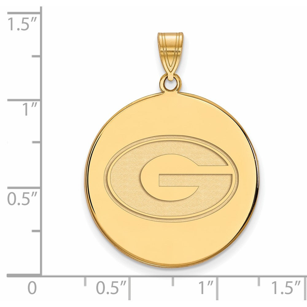 14K Yellow Gold Logoart University Of Georgia Letter G Extra Large Disc Pendant