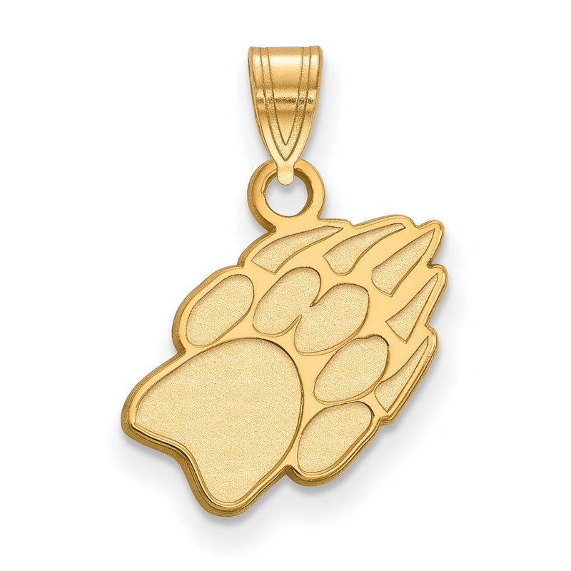 Gold Plated Sterling Silver Logoart University Of Wisconsin Paw Print Small Pendant