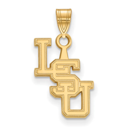 14K Yellow Gold Logoart Louisiana State University L S U Small Pendant