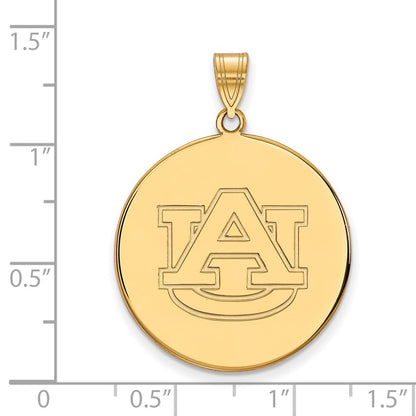 10K Yellow Gold Logoart Auburn University Extra Large Disc Pendant