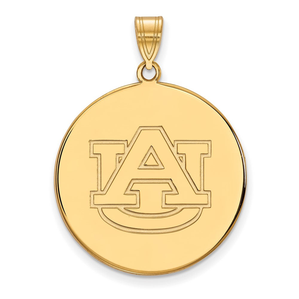 Gold Plated Sterling Silver Logoart Auburn University Extra Large Disc Pendant