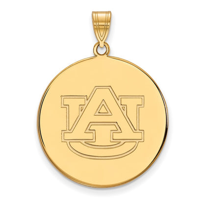 Gold Plated Sterling Silver Logoart Auburn University Extra Large Disc Pendant