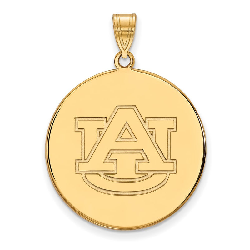 Gold Plated Sterling Silver Logoart Auburn University Extra Large Disc Pendant