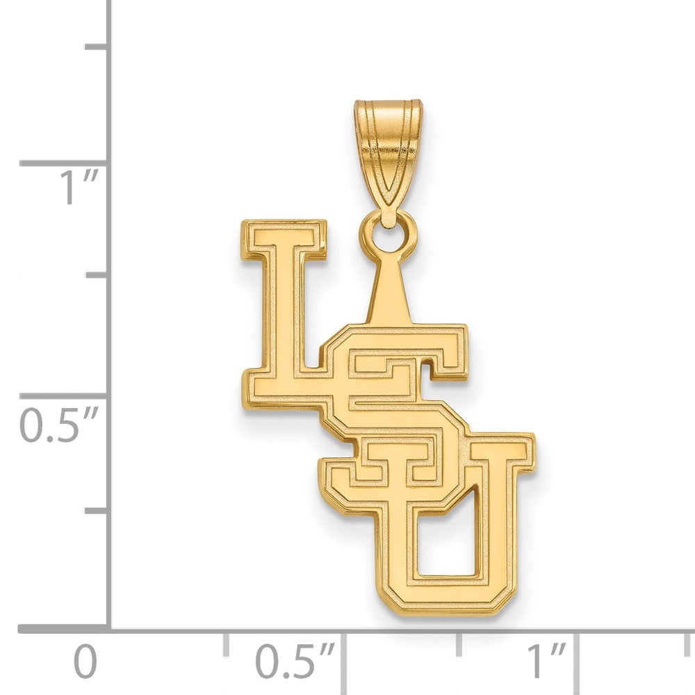 14K Yellow Gold Logoart Louisiana State University L S U Large Pendant