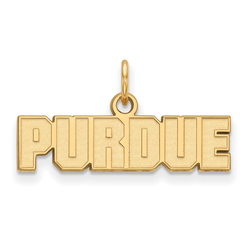 Gold Plated Sterling Silver Logoart Purdue University Block Type Extra Small Pendant