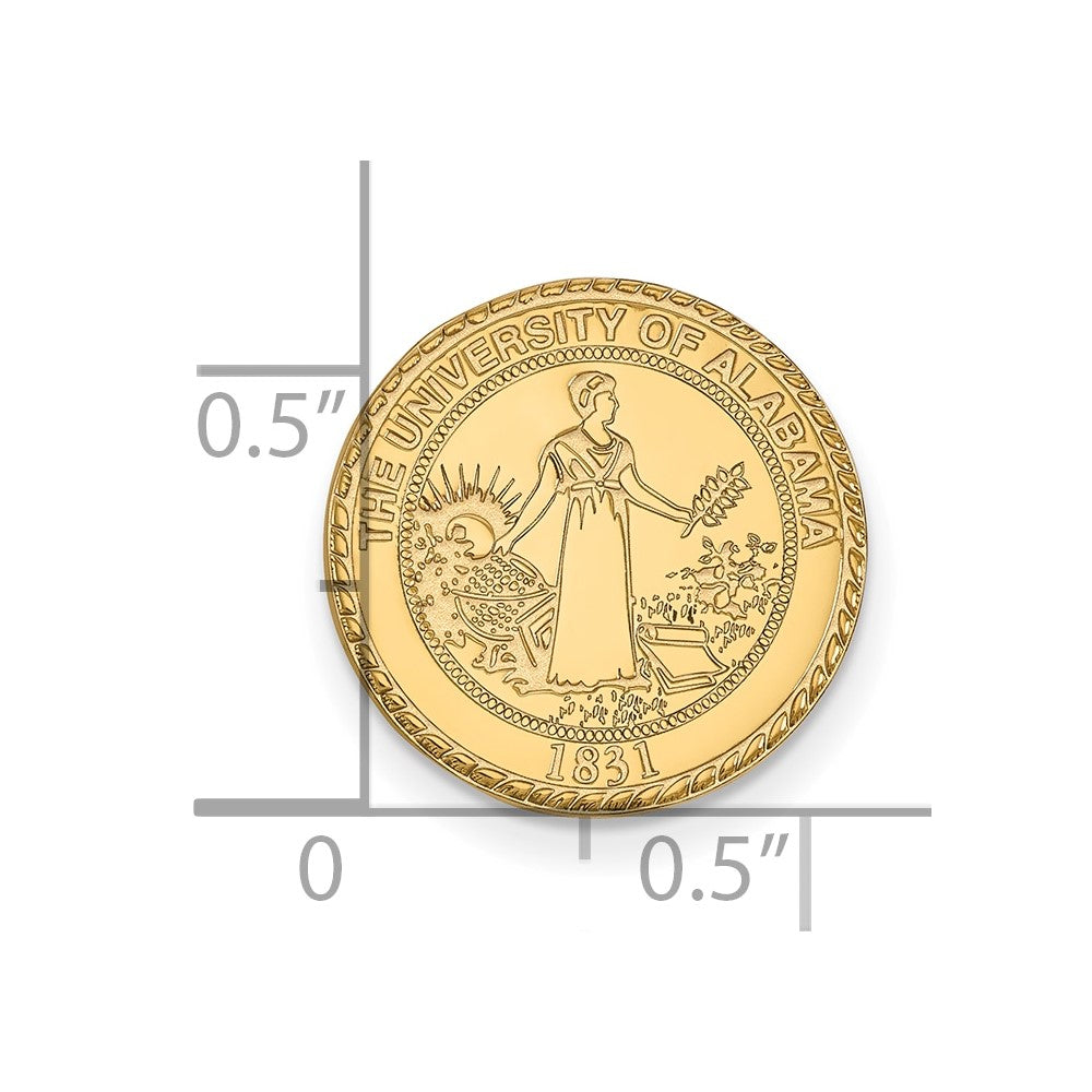 14K Yellow Gold Gold LogoArt University of Alabama Crest Lapel Pin