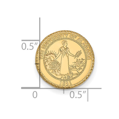 14K Yellow Gold Gold LogoArt University of Alabama Crest Lapel Pin