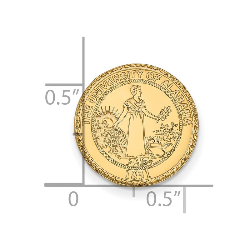 14K Yellow Gold Gold LogoArt University of Alabama Crest Lapel Pin