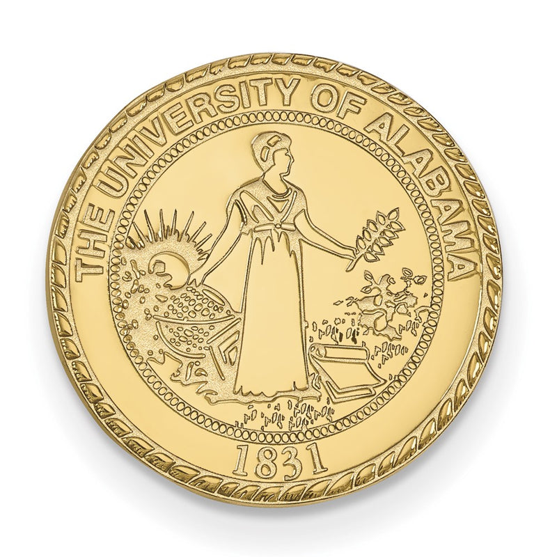 14K Yellow Gold Gold LogoArt University of Alabama Crest Lapel Pin