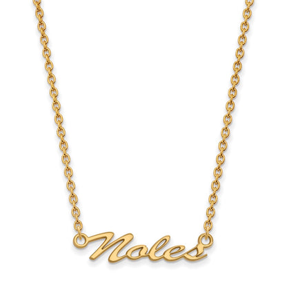 Gold Plated Sterling Silver Logoart Florida State University Noles Script Medium Pendant 18 Inch Necklace